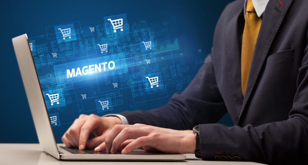 Businessman working on laptop